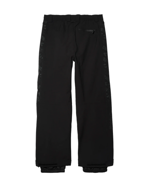 ThirtyTwo men's black snow pants rear view showing zippered back pocket and side panels