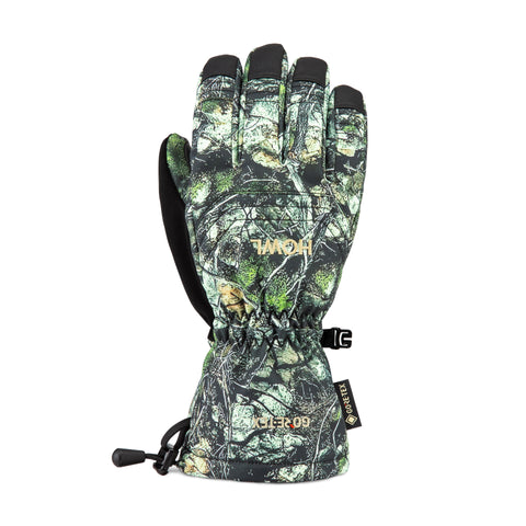 Howl Team Gore-Tex snowboard glove in green camo pattern with black fingertips